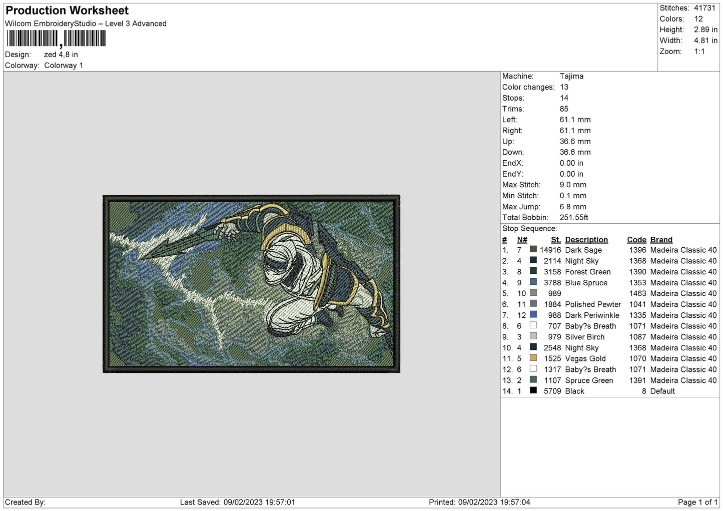Zed Embroidery Machione Design File 6 sizes