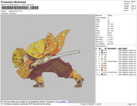 Zenitsu Agatsuma Embroidery File 4 size
