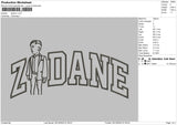 Zidane Embroidery File 5 sizes