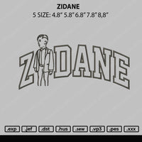 Zidane Embroidery File 5 sizes