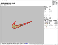 Swoosh Zoro Embroidery File 4 size