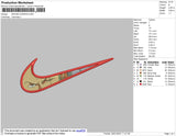 Swoosh Zoro Embroidery File 4 size