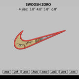 Swoosh Zoro Embroidery File 4 size