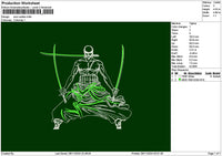 Zoro Outline 03 Embroidery File 6 sizes