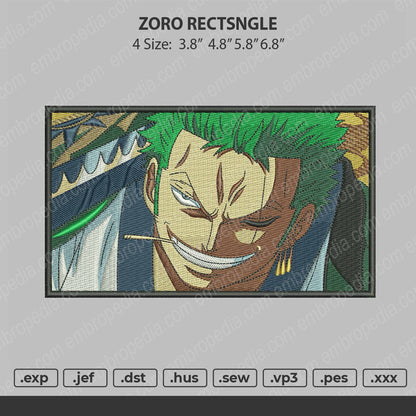 Zoro Rectangle Embroidery Machine Design File