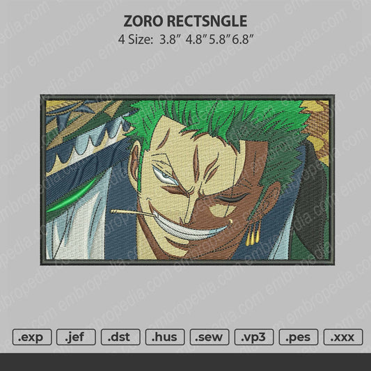 Zoro Rectangle Embroidery Machine Design File