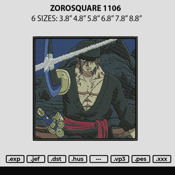 Zorosquare 1106 Embroidery File 6 sizes