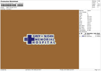 Grey Sloan Embroidery File 6 sizes