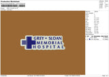 Grey Sloan Embroidery File 6 sizes