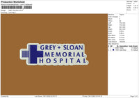 Grey Sloan Embroidery File 6 sizes