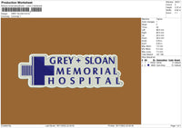 Grey Sloan Embroidery File 6 sizes