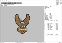 Harley Davidson Eagle Embroidery File 4 size