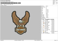 Harley Davidson Eagle Embroidery File 4 size