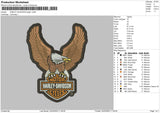 Harley Davidson Eagle Embroidery File 4 size