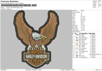 Harley Davidson Eagle Embroidery File 4 size