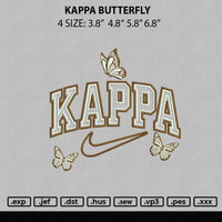 Kappa Butterffly Embroidery File 4 size