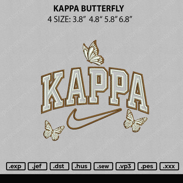 Kappa Butterffly Embroidery File 4 size