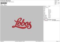 Lobos Embroidery File 6 sizes