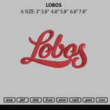 Lobos Embroidery File 6 sizes