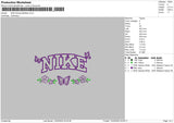 Nike Flower Butterflies Embroidery File 4 size