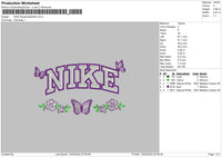Nike Flower Butterflies Embroidery File 4 size