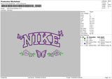 Nike Flower Butterflies Embroidery File 4 size