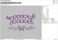 Nike Flower Butterflies Embroidery File 4 size