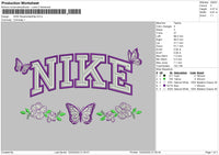 Nike Flower Butterflies Embroidery File 4 size