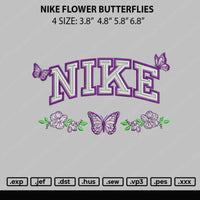 Nike Flower Butterflies Embroidery File 4 size
