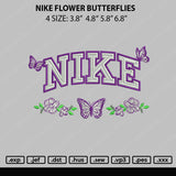 Nike Flower Butterflies Embroidery File 4 size
