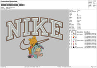 Nike Pooh V4 Embroidery File 6 sizes