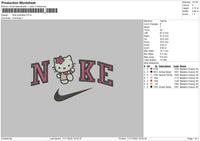 Nike Hellokitty 02 Embroidery File 6 sizes