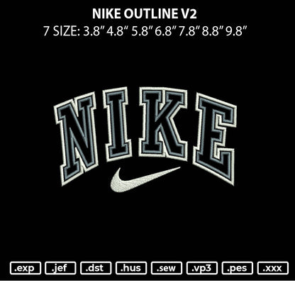 Nike Outline V2 Embroidery File 6 sizes