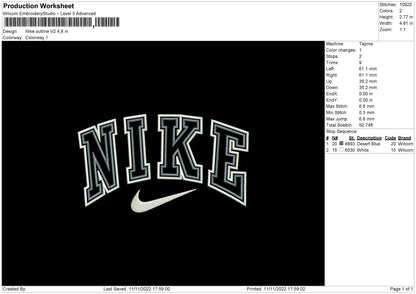 Nike Outline V2 Embroidery File 6 sizes