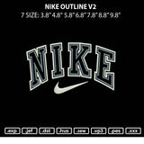 Nike Outline V2 Embroidery File 6 sizes