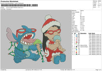 Stitch And Friends Xmas Emmbroidery File 6 sizes