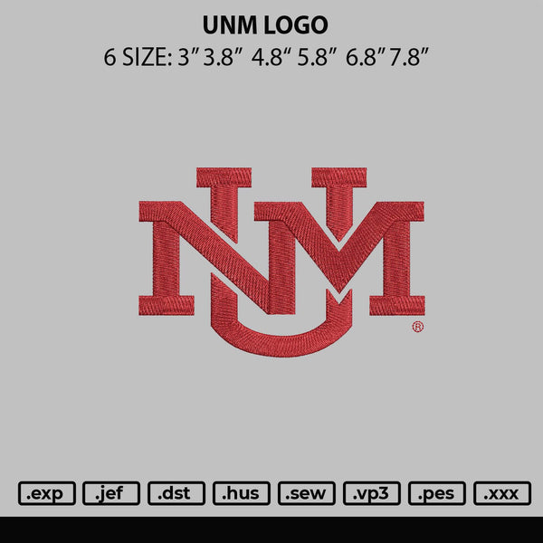 Unm Embroidery File 6 sizes