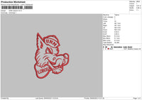 Unm Mascot Embroidery File 6 sizes