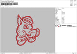 Unm Mascot Embroidery File 6 sizes