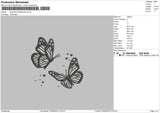 Black Butterflies Embroidery File 4 size