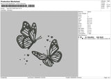 Black Butterflies Embroidery File 4 size