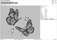 Black Butterflies Embroidery File 4 size