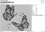 Black Butterflies Embroidery File 4 size