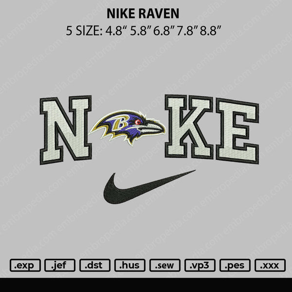 Nike Raven Embroidery File 5 sizes