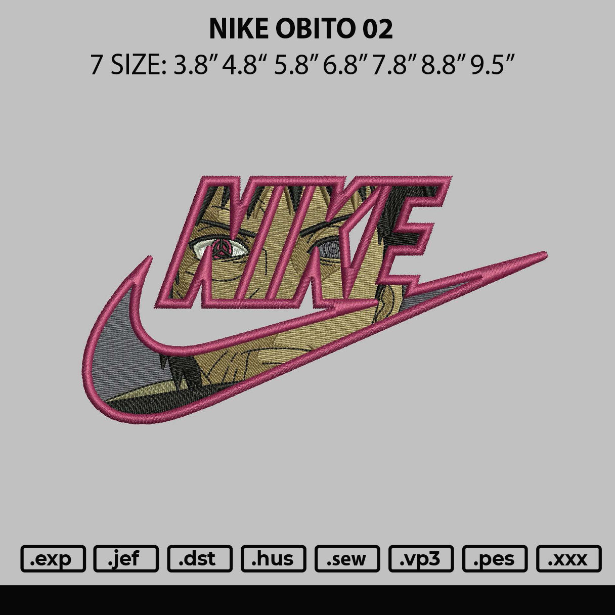 Nike Obito 02 Embroidery File 6 sizes – Master Digitizer